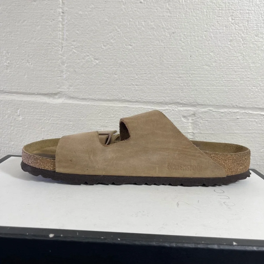 Birkenstock Arizona Brown Nubuck Sandals Slide Slip On Men's Size 41 EU/8 US